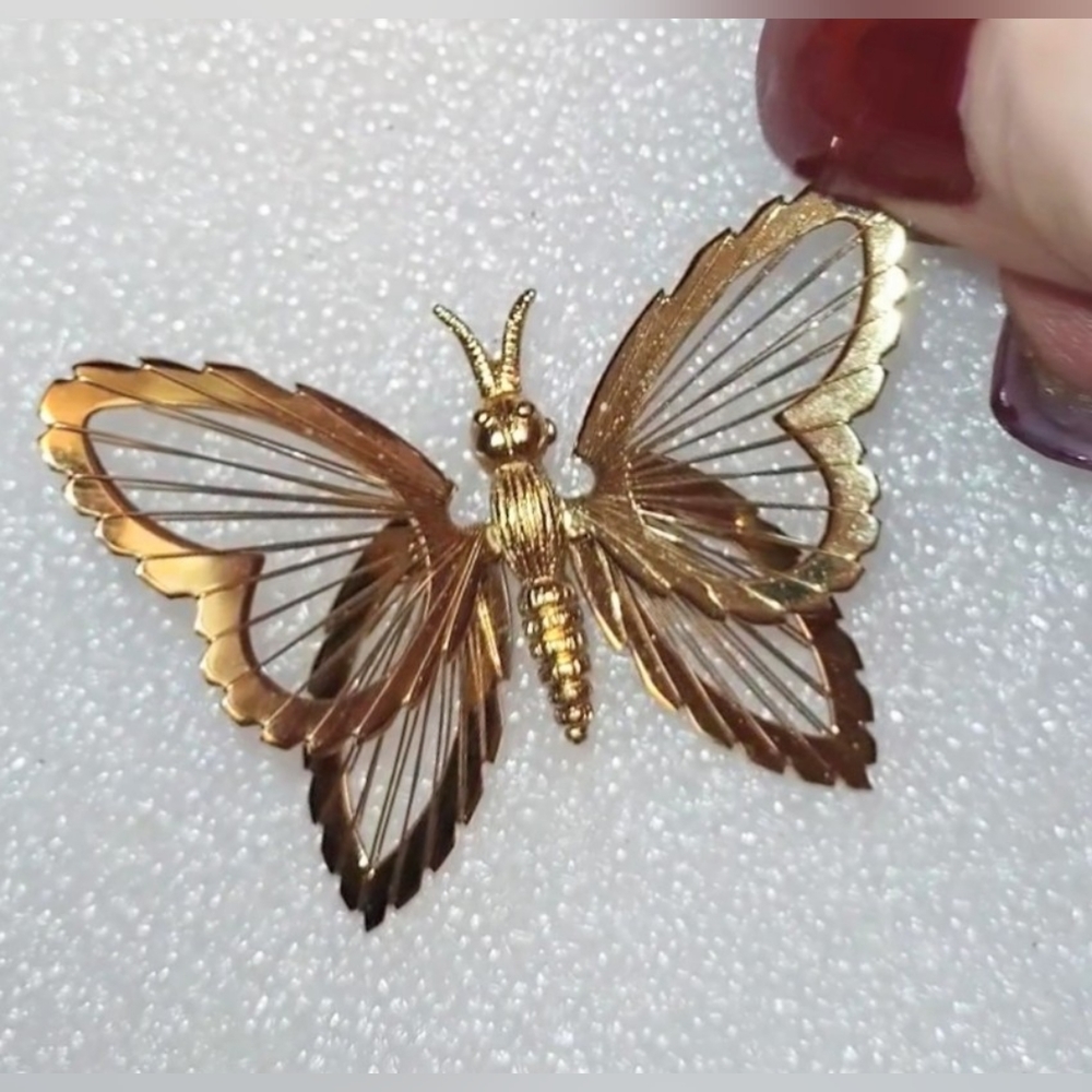 Signed Vintage Monet Butterfly Brooch